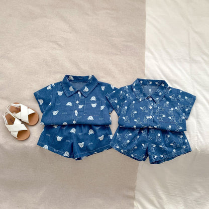 Denim Style Print Set