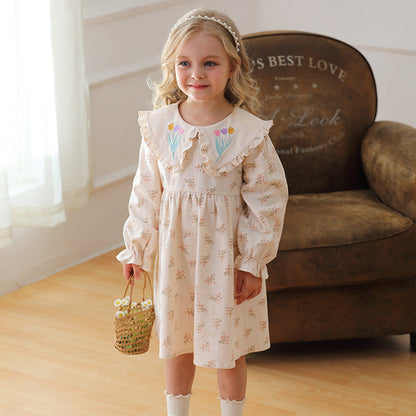 Flower Long Sleeve Dress