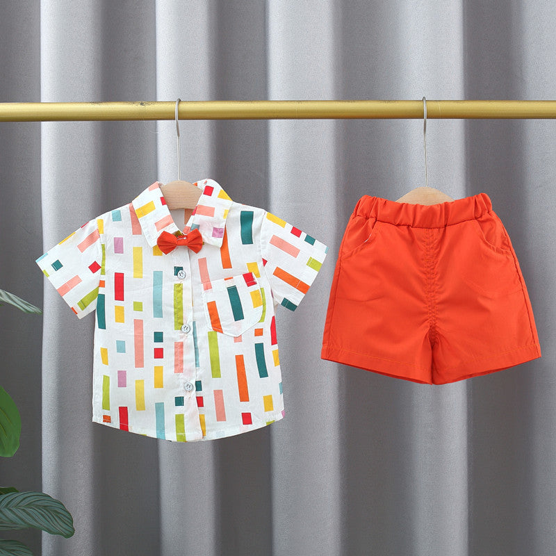 Striped Shirt and Shorts Set