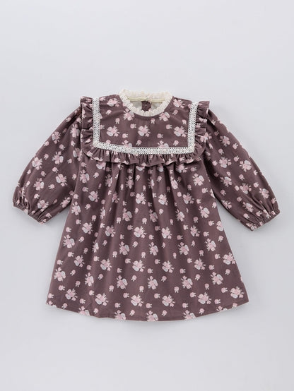 Floral Long Sleeve Dress with Collar