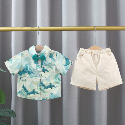Tie-Dyed Short Sleeve Outfit