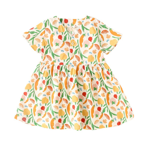 Summer Short Sleeve Print Dress