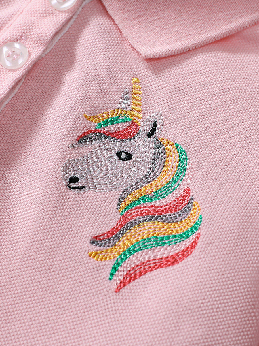 Short Sleeve Pink Collar Dress