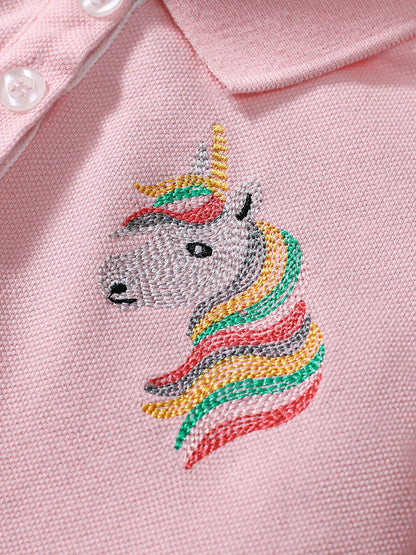 Short Sleeve Pink Collar Dress