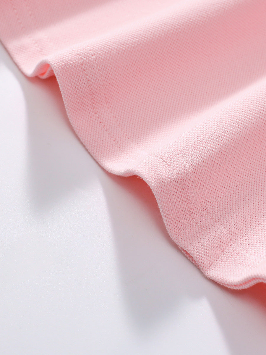 Short Sleeve Pink Collar Dress