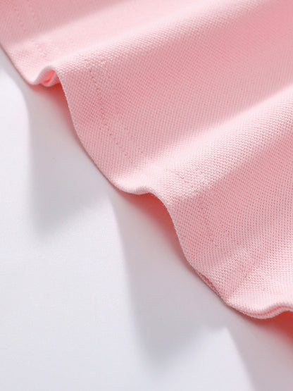 Short Sleeve Pink Collar Dress
