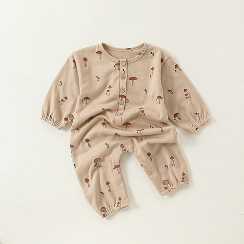 Patterned Long-Sleeve Romper