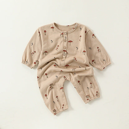 Patterned Long-Sleeve Romper