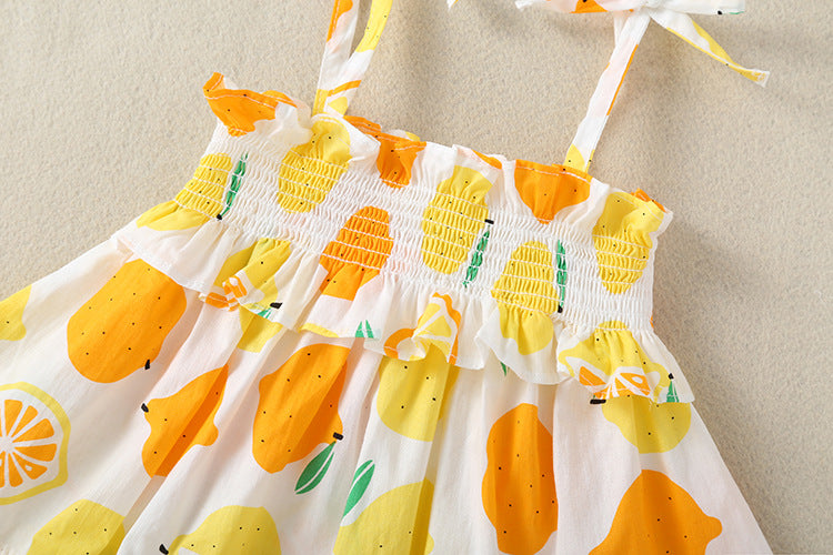 Lemon Sleeveless Dress with Bloomers