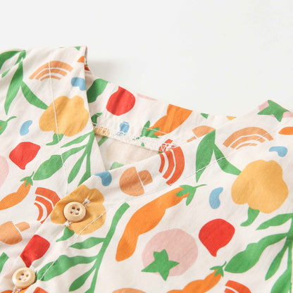 Summer Short Sleeve Print Dress