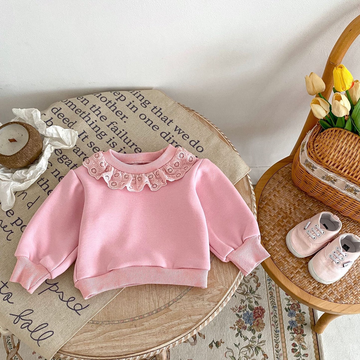 Lace Trim Sweat Set