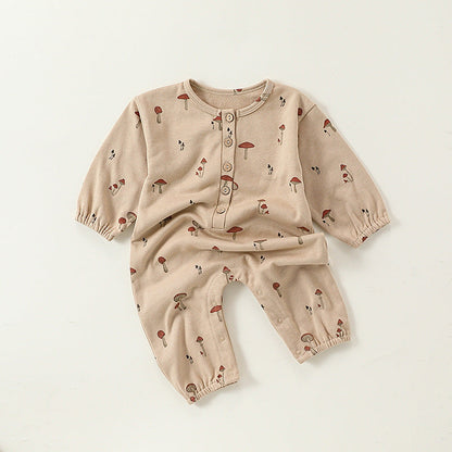 Patterned Long-Sleeve Romper