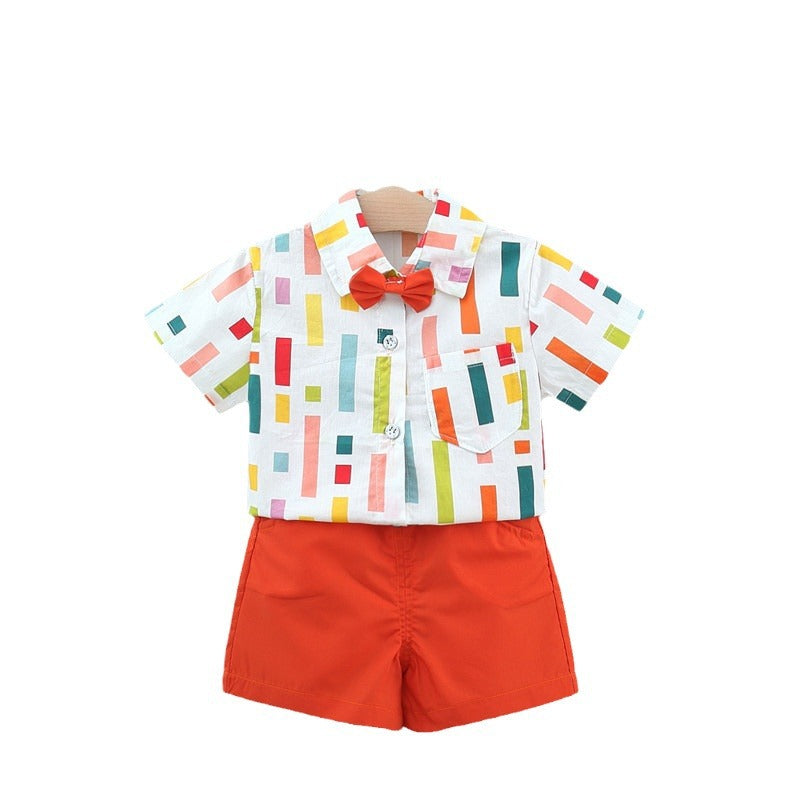 Striped Shirt and Shorts Set