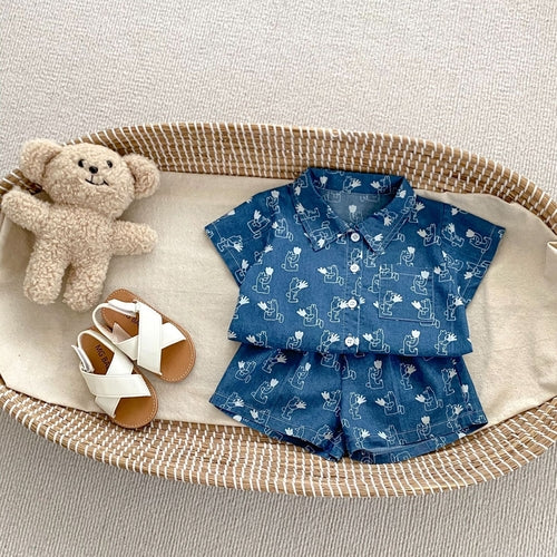 Denim Style Print Set