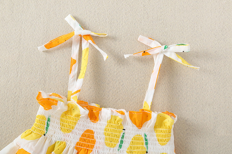 Lemon Sleeveless Dress with Bloomers