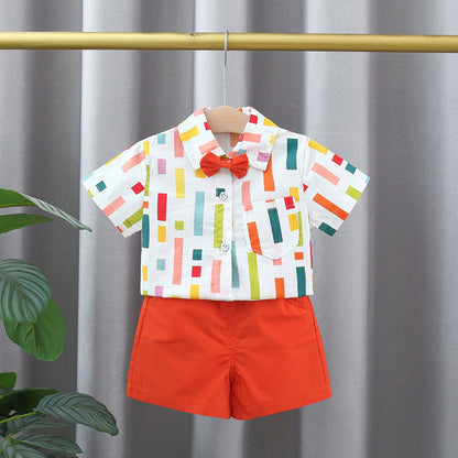 Striped Shirt and Shorts Set