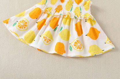 Lemon Sleeveless Dress with Bloomers
