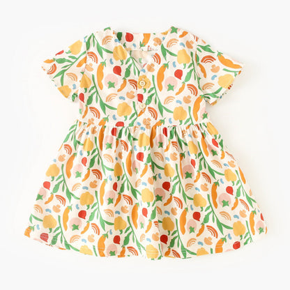 Summer Short Sleeve Print Dress