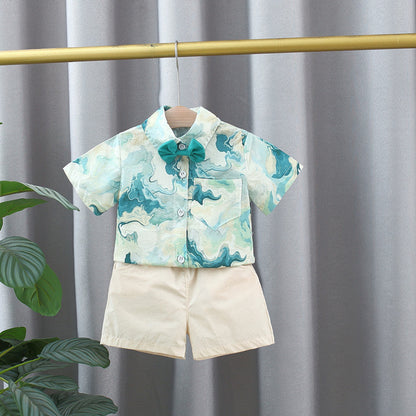 Tie-Dyed Short Sleeve Outfit