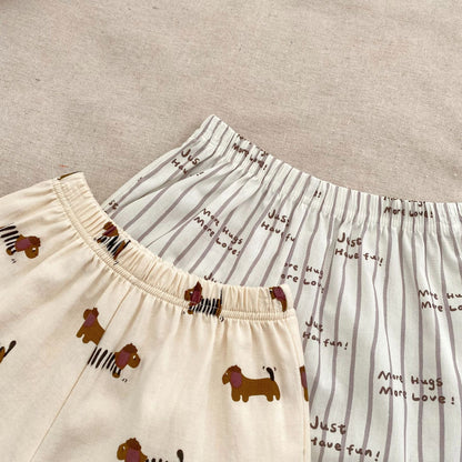 Pattern Top Shirt and Shorts Clothing Set
