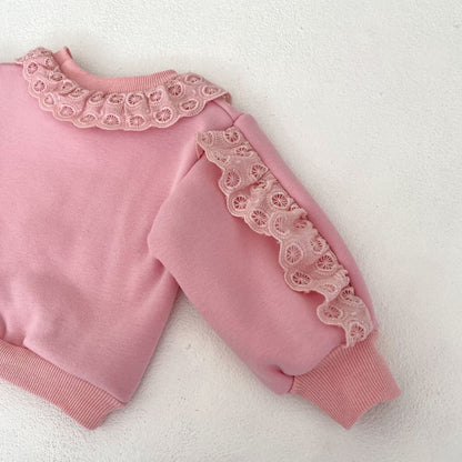 Lace Trim Sweat Set