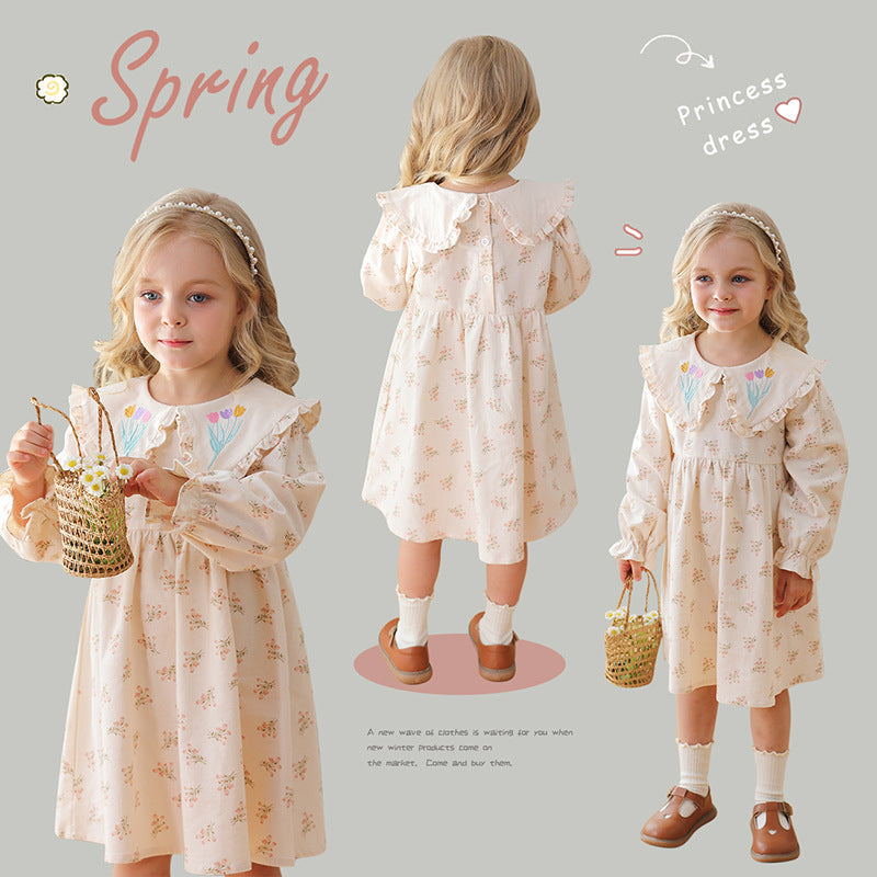 Flower Long Sleeve Dress