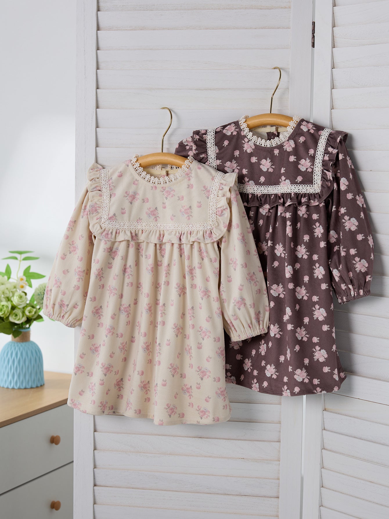 Floral Long Sleeve Dress with Collar
