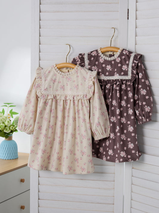 Floral Long Sleeve Dress with Collar