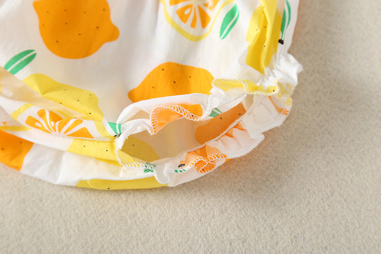 Lemon Sleeveless Dress with Bloomers