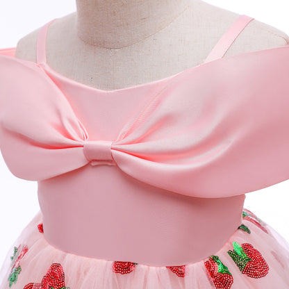Strawberry Sequins Princess Gown