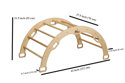 Climbing Arch with Ladder Ramp and Star Pillow Set | Wooden Climber