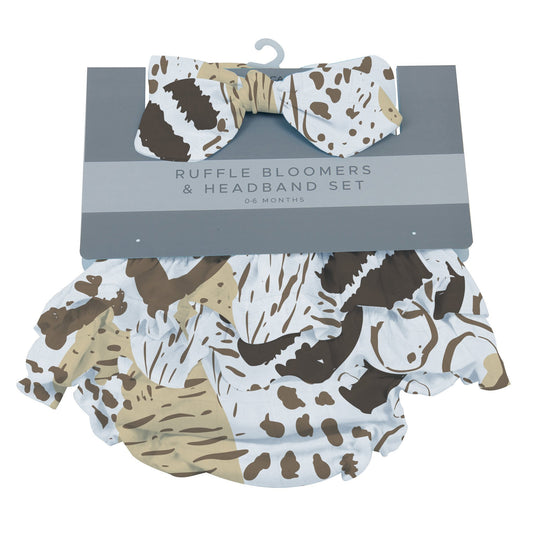 Animal Print Bamboo Baby Headband and Bloomer Set