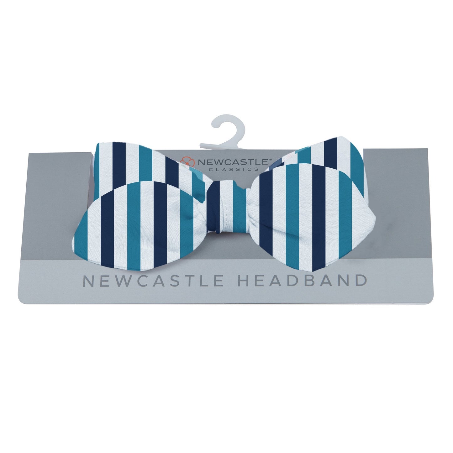 Blue and White Stripe Bamboo Baby Headband