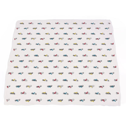 Vintage Muscle Cars and Motorcycles Bamboo Muslin Newcastle Blanket