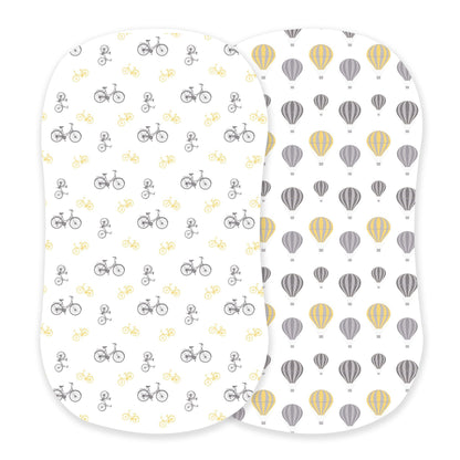 Vintage Bicycles and Hot Air Balloon Bamboo Changing Pad