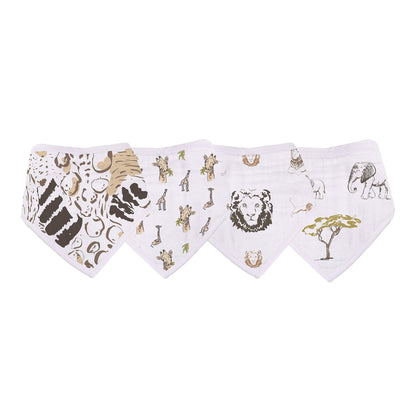 On The Savannah Bamboo Bandana Bibs 4PK