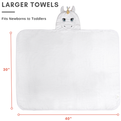 White Unicorn Hooded Towel